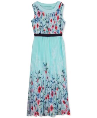Girls Pleated Floral Maxi Dress ...